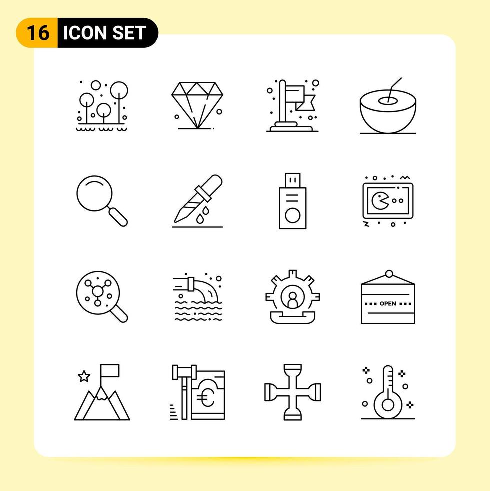 16 creatief pictogrammen voor modern website ontwerp en snel reagerend mobiel apps 16 schets symbolen tekens Aan wit achtergrond 16 icoon pak creatief zwart icoon vector achtergrond
