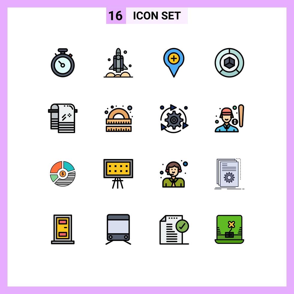 mobiel koppel vlak kleur gevulde lijn reeks van 16 pictogrammen van logistiek levering Verenigde Staten van Amerika analyse pin bewerkbare creatief vector ontwerp elementen