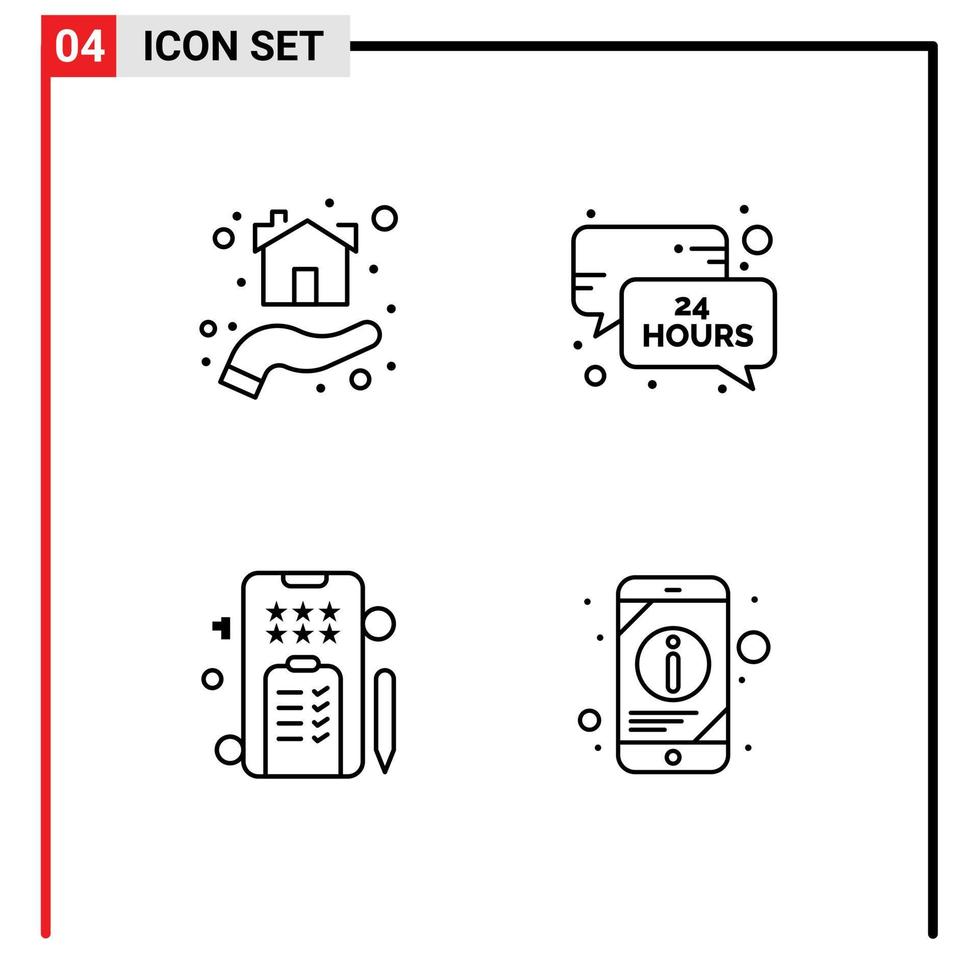 mobiel koppel lijn reeks van 4 pictogrammen van geven afzet huis tijd online bewerkbare vector ontwerp elementen