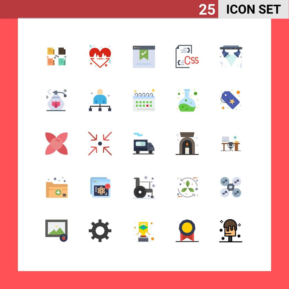 reeks van 25 modern ui pictogrammen symbolen tekens voor ontwikkeling css liefde codering kantoor bewerkbare vector ontwerp elementen