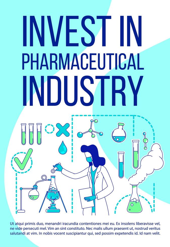 investeer in poster voor de farmaceutische industrie vector