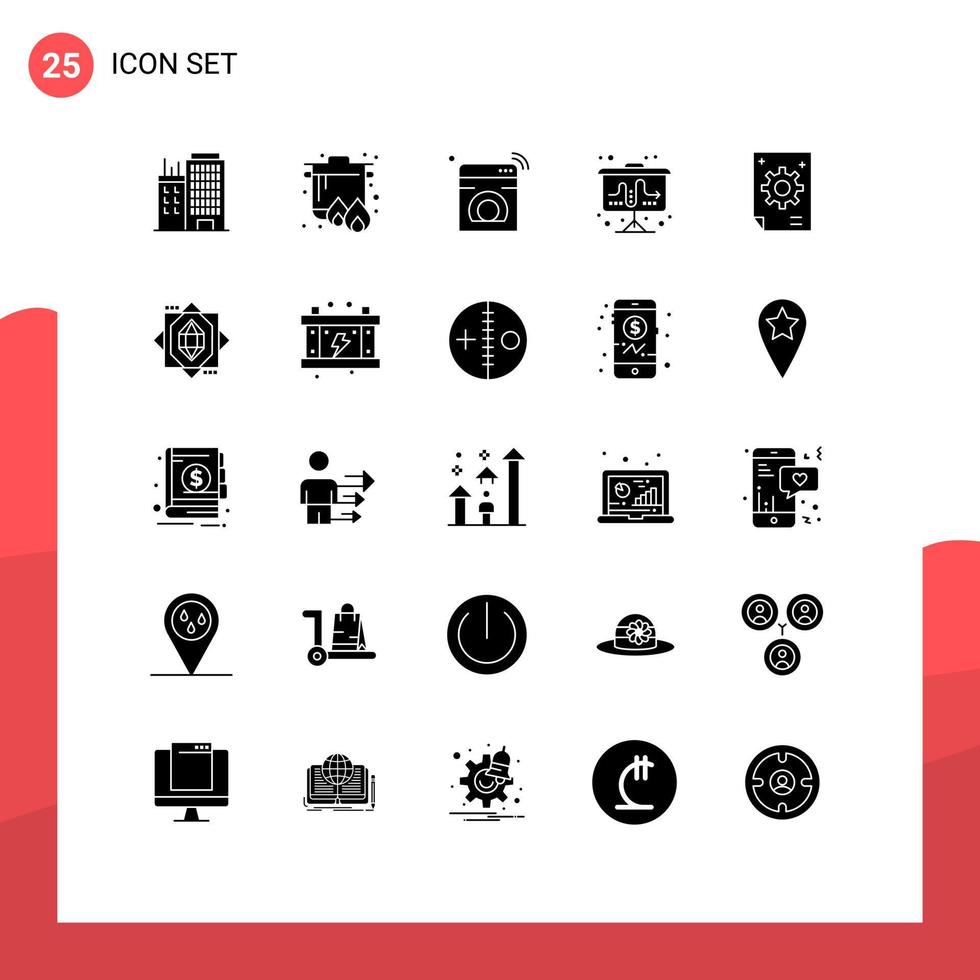 voorraad vector icoon pak van 25 lijn tekens en symbolen voor bedrijf strategie internet markt Wifi bewerkbare vector ontwerp elementen