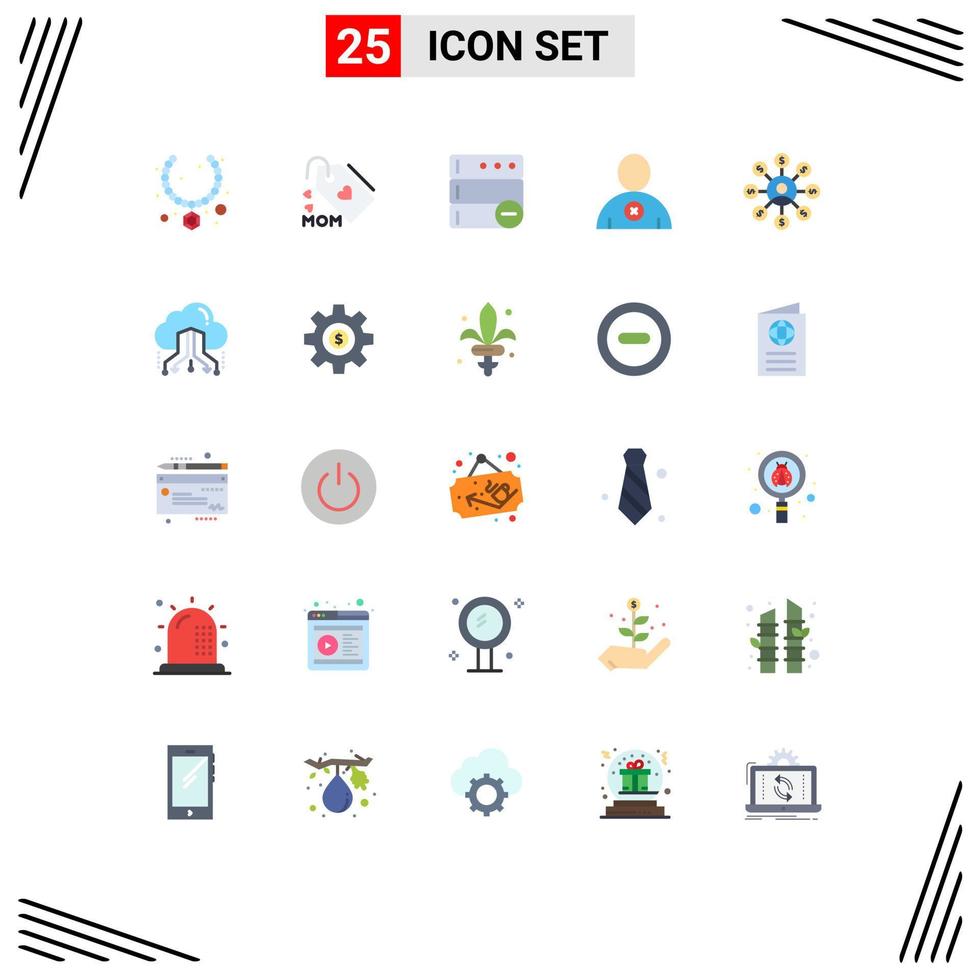 reeks van 25 modern ui pictogrammen symbolen tekens voor keten geld databank gebruiker Mens bewerkbare vector ontwerp elementen