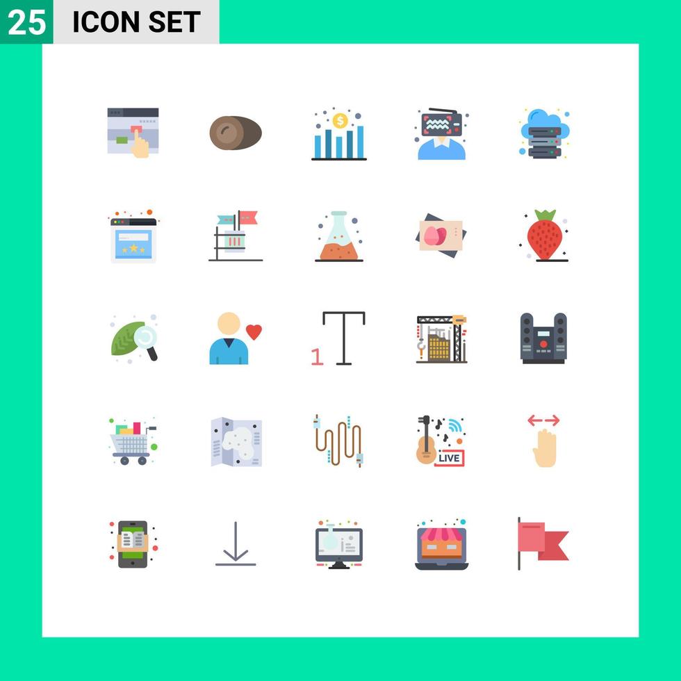vlak kleur pak van 25 universeel symbolen van hosting influencer tabel omroep blogger bewerkbare vector ontwerp elementen