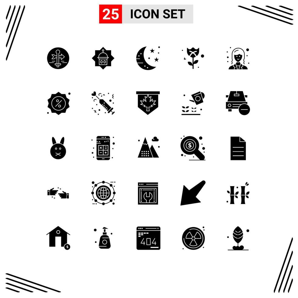 25 creatief pictogrammen modern tekens en symbolen van bedrijf romance Islam bloem nacht bewerkbare vector ontwerp elementen