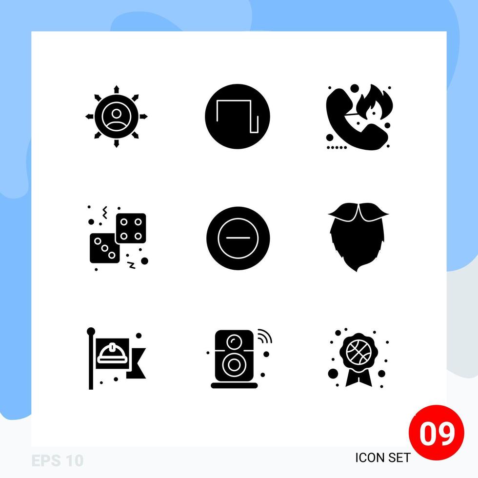 9 creatief pictogrammen modern tekens en symbolen van Speel spel telefoontje casino hotline bewerkbare vector ontwerp elementen