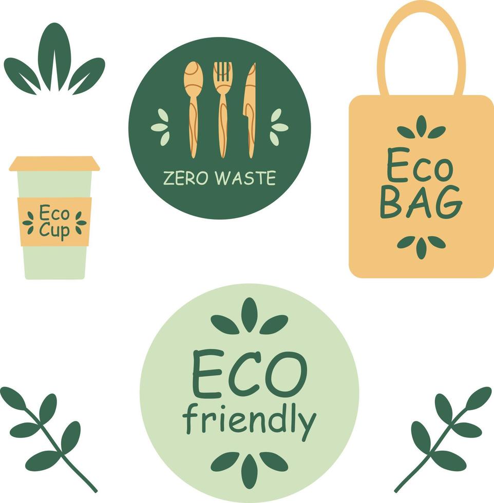 eco stickers, vector. vector