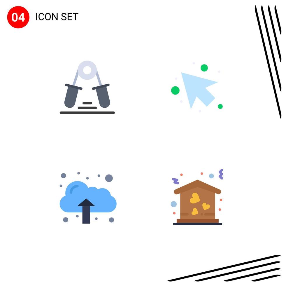 modern reeks van 4 vlak pictogrammen en symbolen zo net zo grip gegevens oefening omhoog huis bewerkbare vector ontwerp elementen
