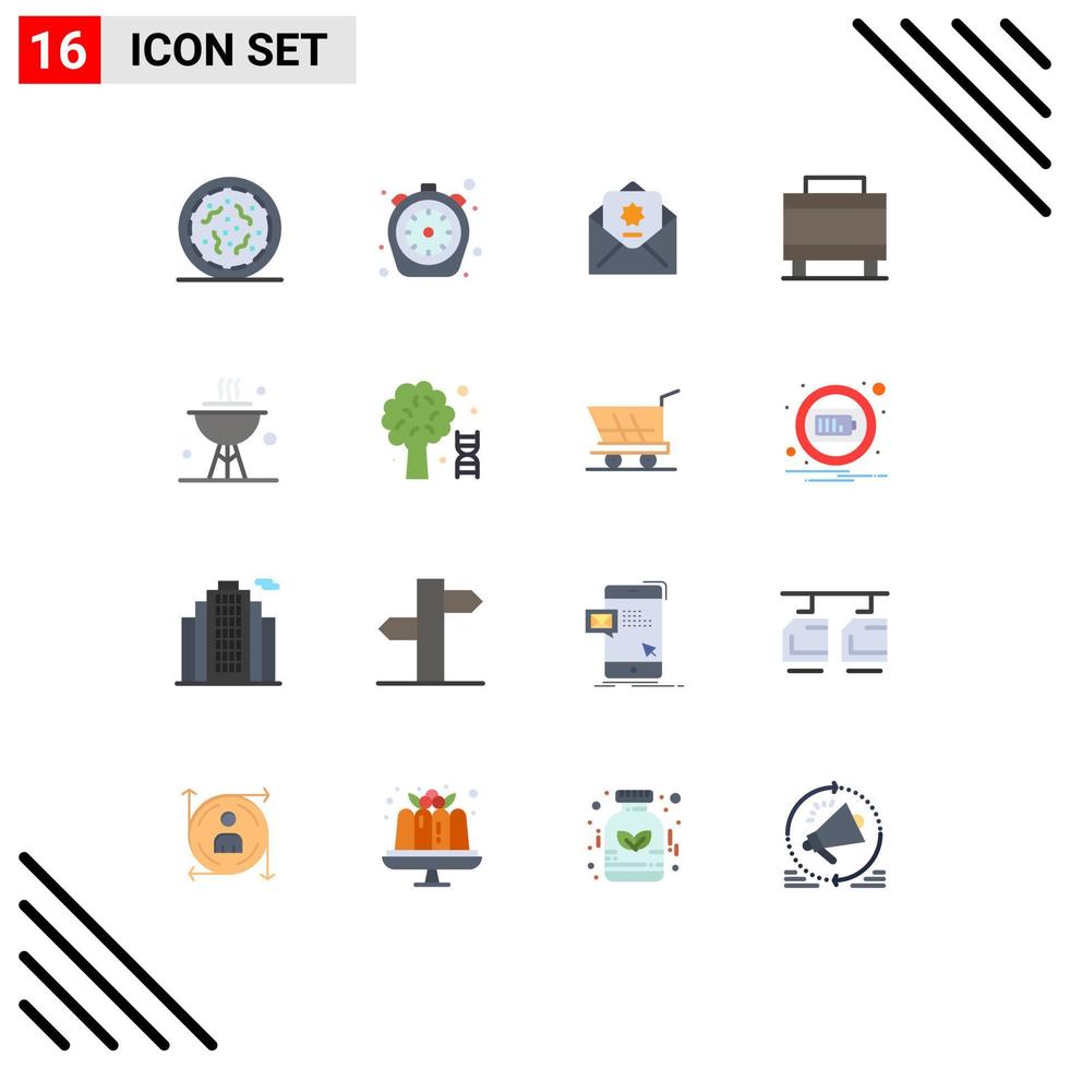 16 creatief pictogrammen modern tekens en symbolen van koken reizen timer koffer mail bewerkbare pak van creatief vector ontwerp elementen