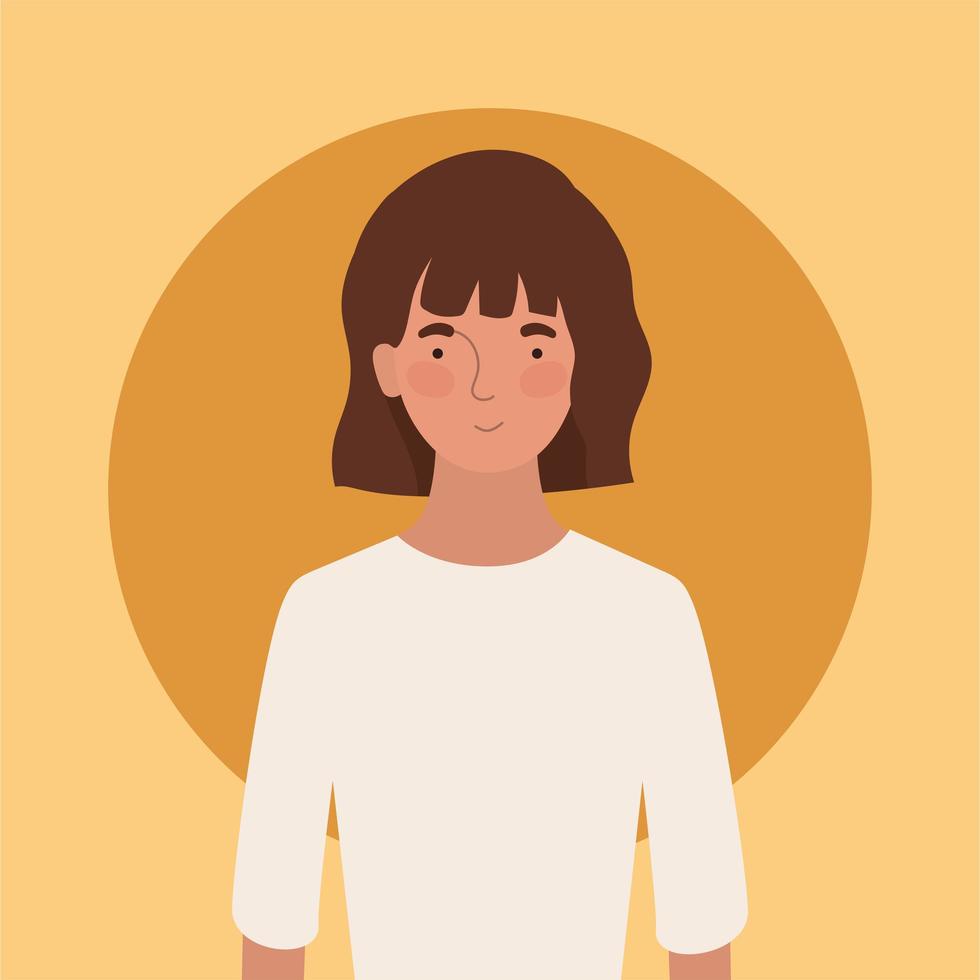 avatar vrouw met wit t-shirtontwerp vector