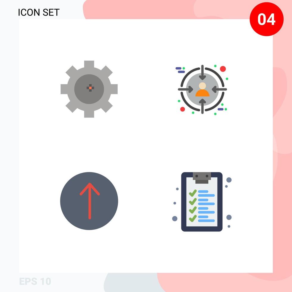 pictogram reeks van 4 gemakkelijk vlak pictogrammen van uitrusting omhoog publiek doelwit onderwijs bewerkbare vector ontwerp elementen