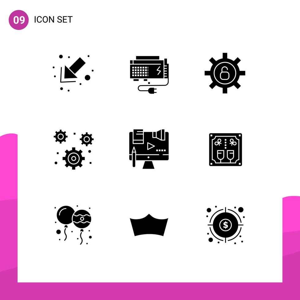 9 creatief pictogrammen modern tekens en symbolen van auteursrechten bedrijf bescherming instelling uitrusting bewerkbare vector ontwerp elementen
