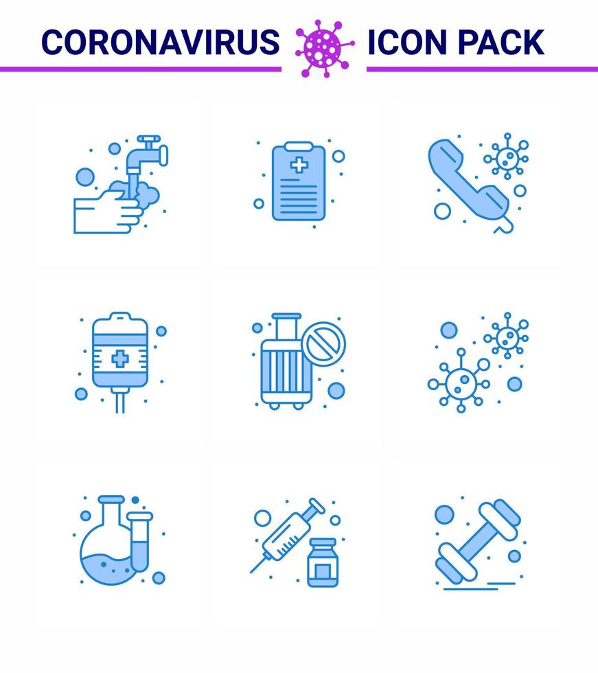 gemakkelijk reeks van covid19 bescherming blauw 25 icoon pak icoon inbegrepen verbod behandeling telefoontje herstel telefoontje virale coronavirus 2019november ziekte vector ontwerp elementen