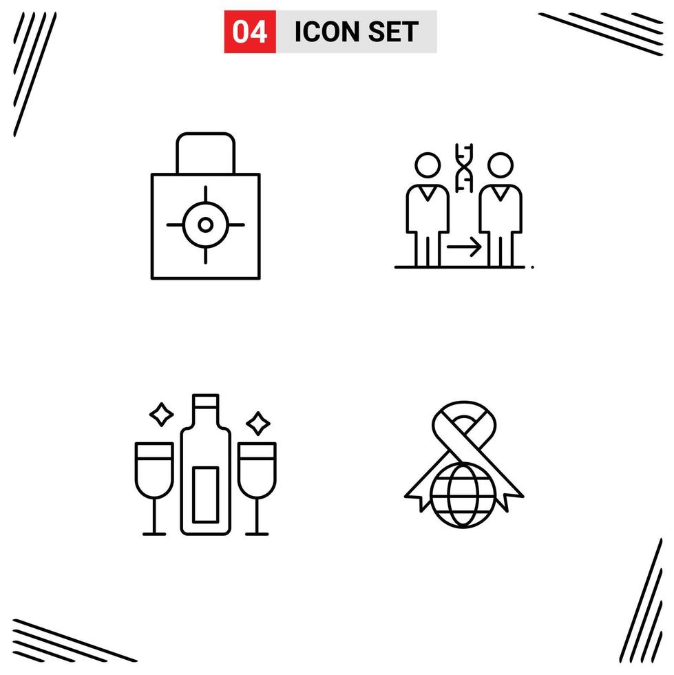 4 creatief pictogrammen modern tekens en symbolen van sleutel Gezondheid veiligheid klonen alcoholisch bewerkbare vector ontwerp elementen