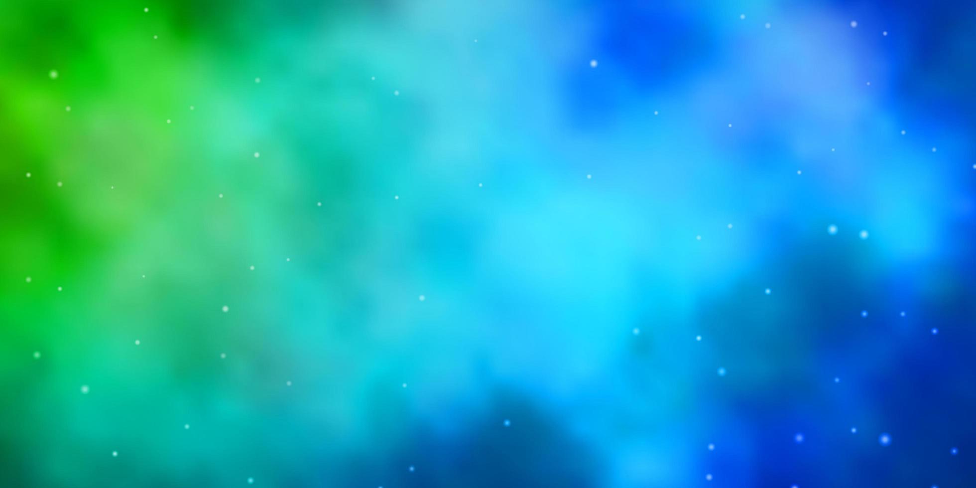lichtblauwe, groene lay-out met heldere sterren. vector