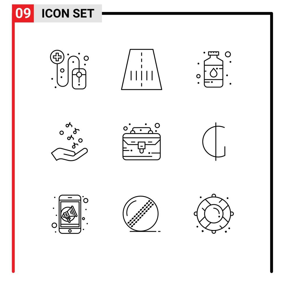 modern reeks van 9 contouren en symbolen zo net zo geval rots en rollen kleur rots hand- bewerkbare vector ontwerp elementen