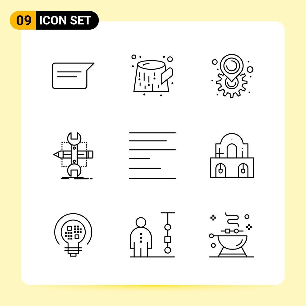 9 creatief pictogrammen voor modern website ontwerp en snel reagerend mobiel apps 9 schets symbolen tekens Aan wit achtergrond 9 icoon pak creatief zwart icoon vector achtergrond
