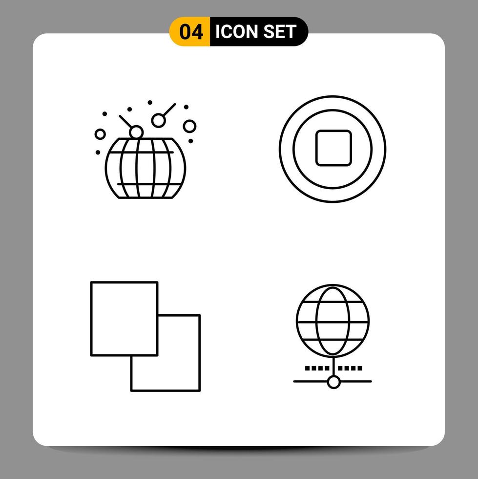 4 zwart icoon pak schets symbolen tekens voor snel reagerend ontwerpen Aan wit achtergrond 4 pictogrammen reeks creatief zwart icoon vector achtergrond