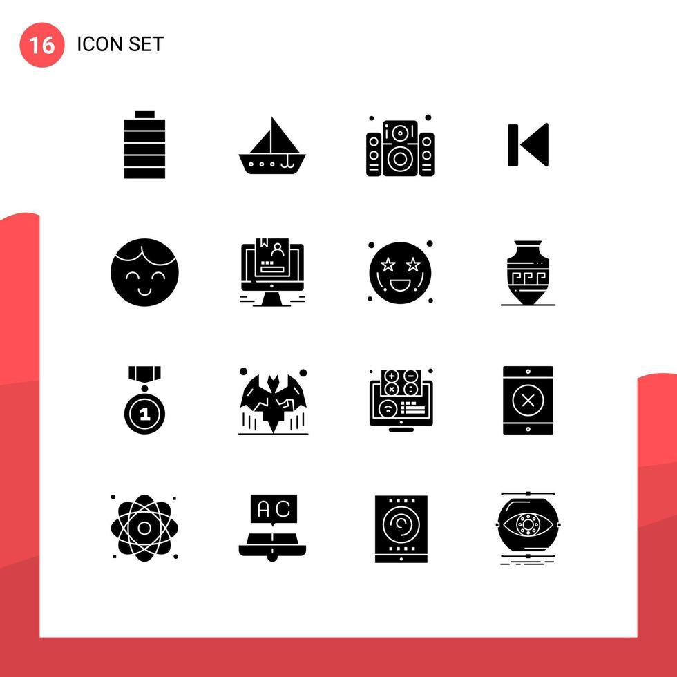 16 creatief pictogrammen modern tekens en symbolen van baby media muziek- controle terug bewerkbare vector ontwerp elementen