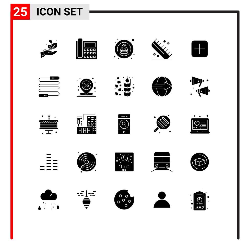 pictogram reeks van 25 gemakkelijk solide glyphs van salon haar- gesprek kam vervoer bewerkbare vector ontwerp elementen