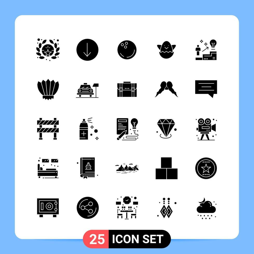 25 solide zwart icoon pak glyph symbolen voor mobiel apps geïsoleerd Aan wit achtergrond 25 pictogrammen reeks creatief zwart icoon vector achtergrond