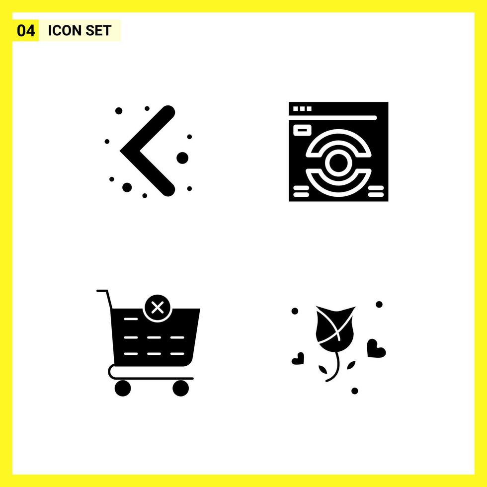 4 icoon reeks gemakkelijk solide symbolen glyph teken Aan wit achtergrond voor website ontwerp mobiel toepassingen en afdrukken media creatief zwart icoon vector achtergrond