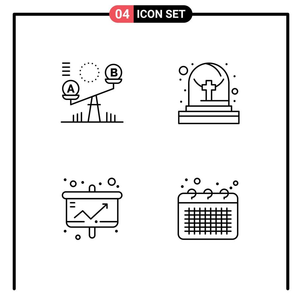 4 lijn concept voor websites mobiel en apps balans model- optillen graf statistisch bewerkbare vector ontwerp elementen