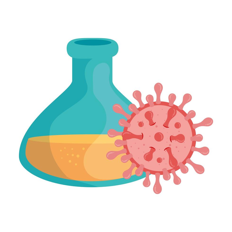 coronavirus pictogram met reageerbuis vector