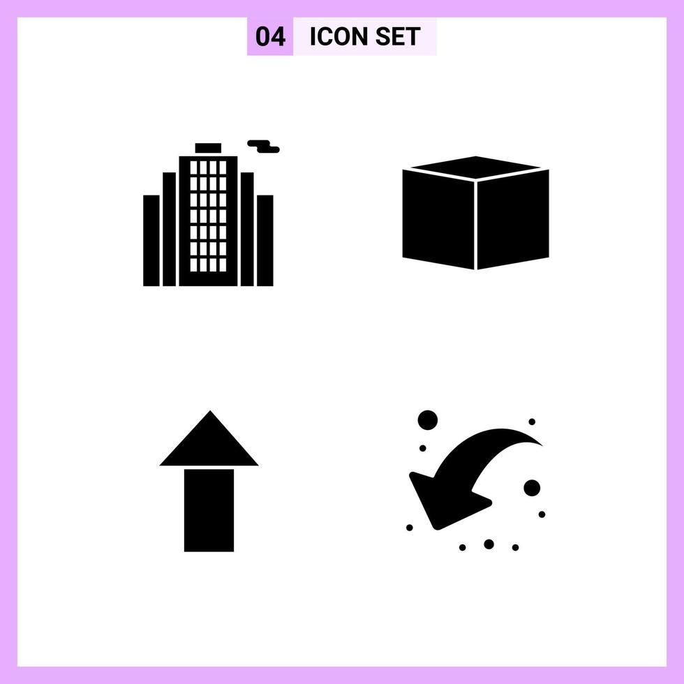 4 pictogrammen in solide stijl glyph symbolen Aan wit achtergrond creatief vector tekens voor web mobiel en afdrukken creatief zwart icoon vector achtergrond