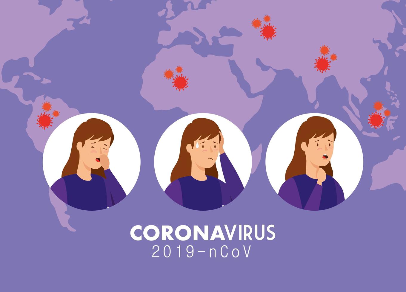 coronavirus symptomen medische banner vector