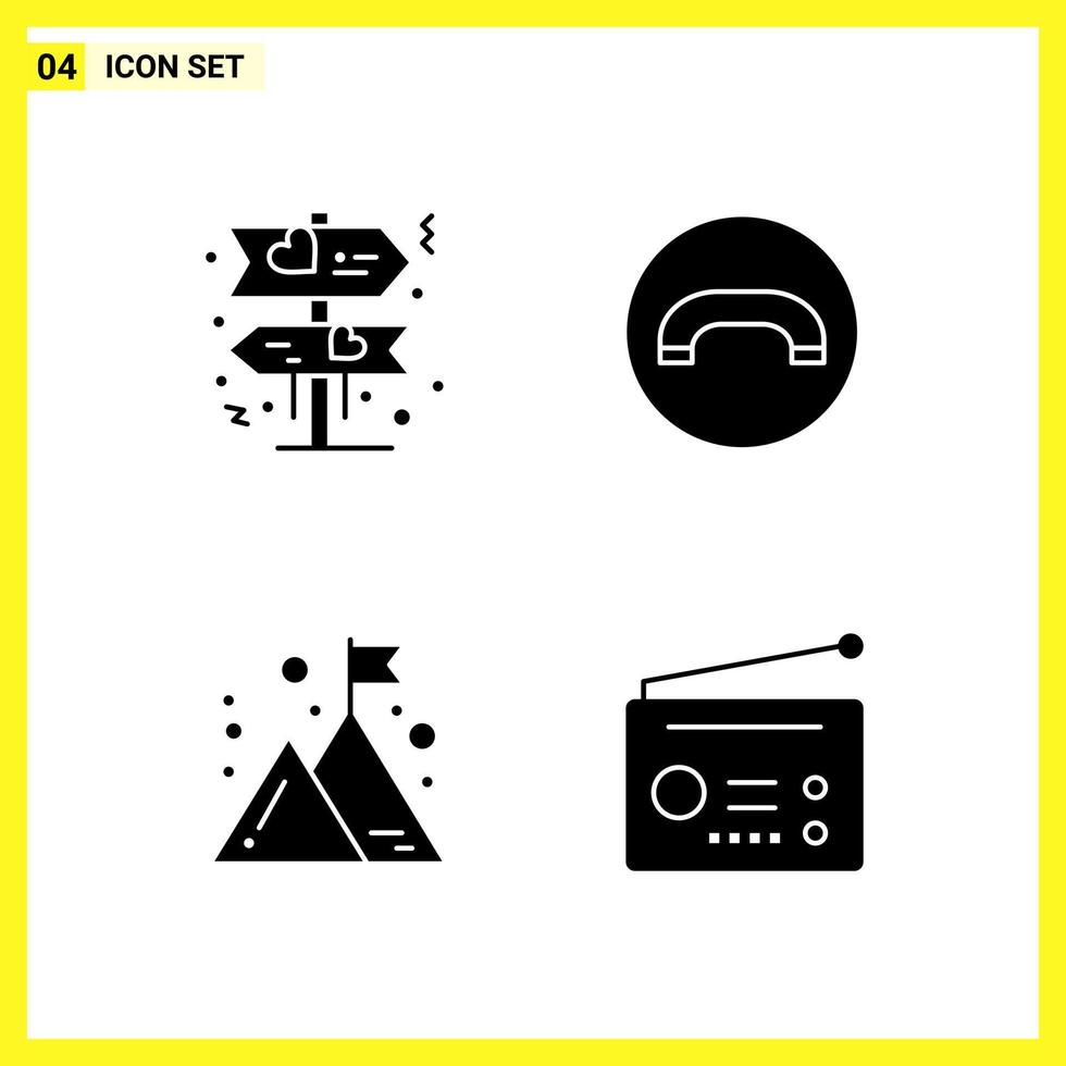 4 icoon reeks gemakkelijk solide symbolen glyph teken Aan wit achtergrond voor website ontwerp mobiel toepassingen en afdrukken media creatief zwart icoon vector achtergrond