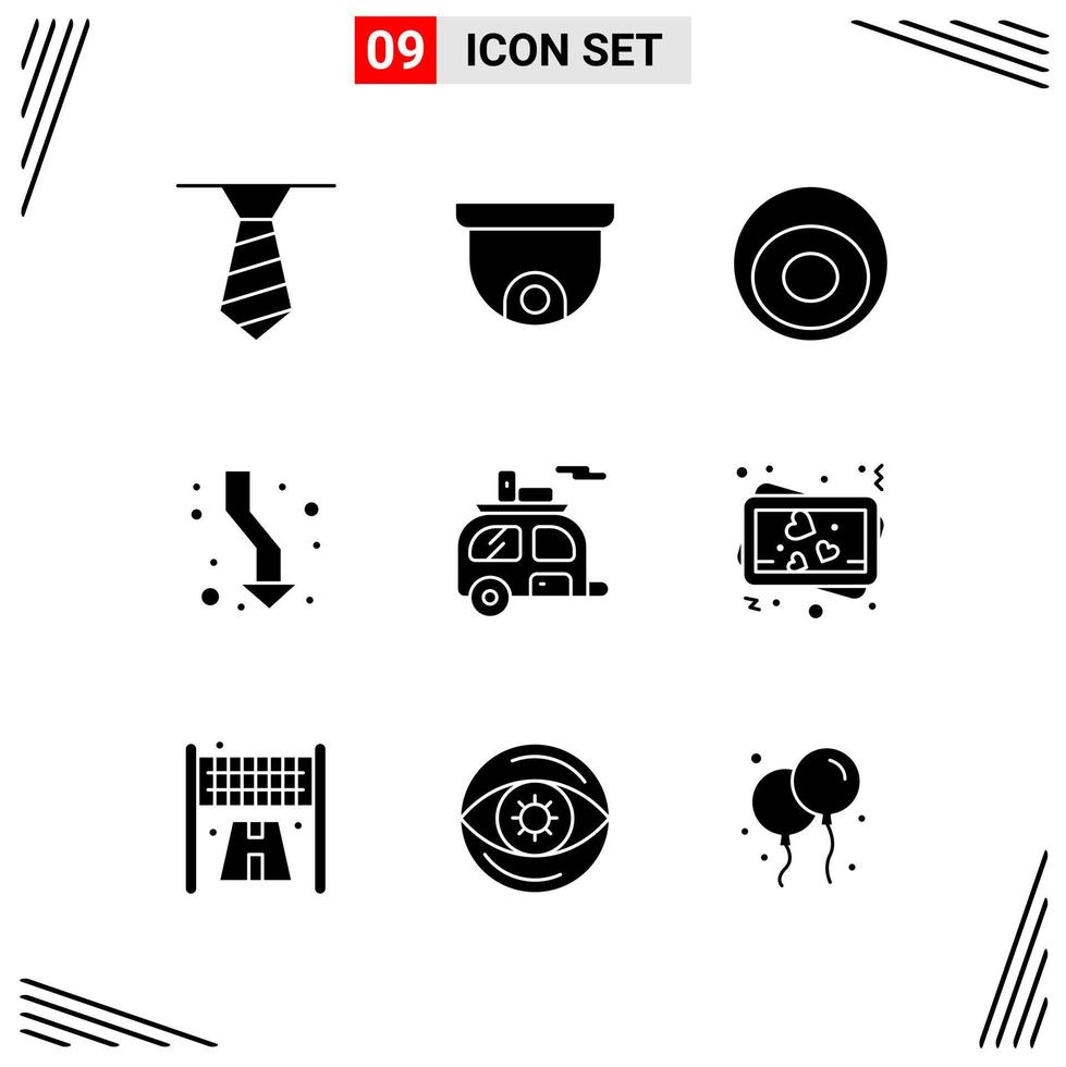 9 pictogrammen solide stijl rooster gebaseerd creatief glyph symbolen voor website ontwerp gemakkelijk solide icoon tekens geïsoleerd Aan wit achtergrond 9 icoon reeks creatief zwart icoon vector achtergrond