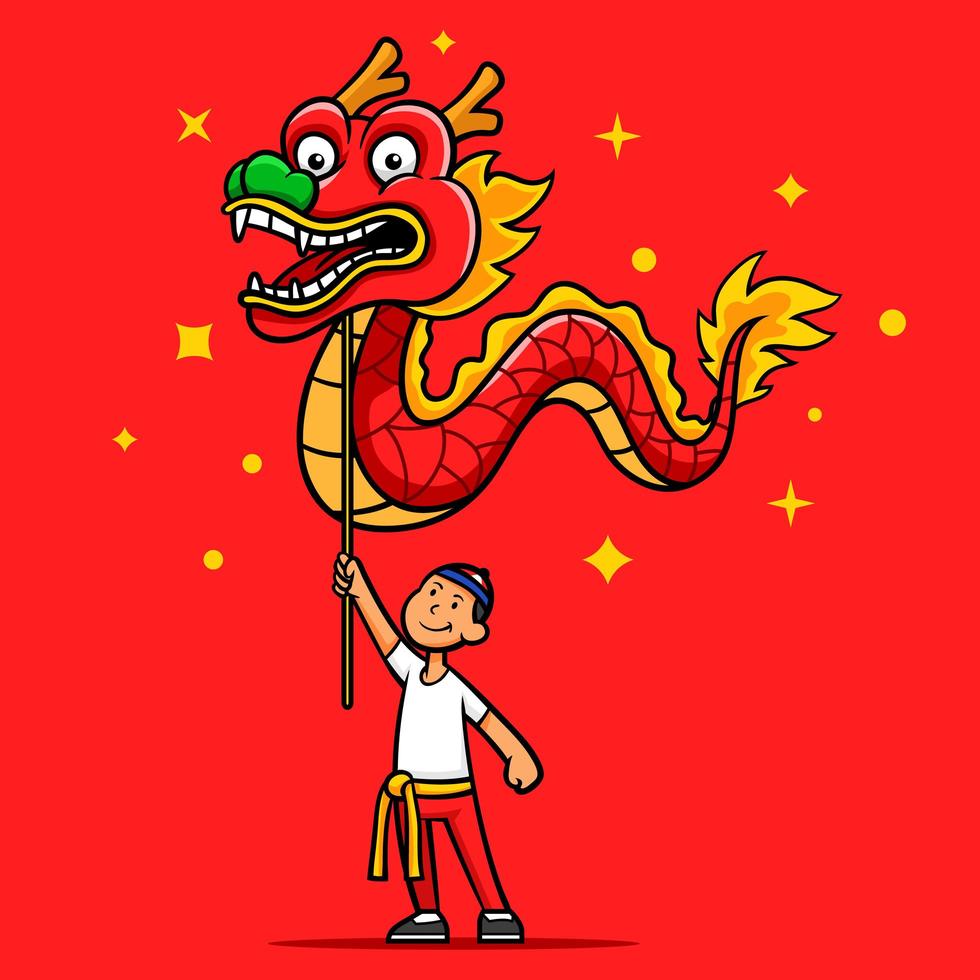 Dragon Dance stripfiguur vector