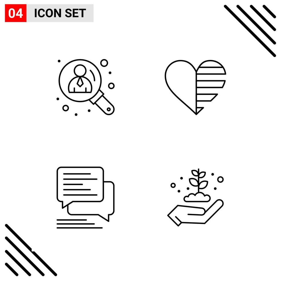 pixel perfect reeks van 4 lijn pictogrammen schets icoon reeks voor website ontwerpen en mobiel toepassingen koppel creatief zwart icoon vector achtergrond