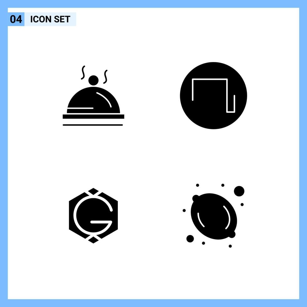 4 pictogrammen solide stijl creatief glyph symbolen zwart solide icoon teken geïsoleerd Aan wit achtergrond creatief zwart icoon vector achtergrond