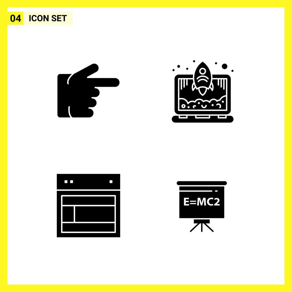 4 icoon reeks gemakkelijk solide symbolen glyph teken Aan wit achtergrond voor website ontwerp mobiel toepassingen en afdrukken media creatief zwart icoon vector achtergrond