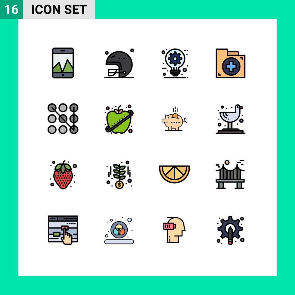 voorraad vector icoon pak van 16 lijn tekens en symbolen voor slot eerste bouw document steun bewerkbare creatief vector ontwerp elementen