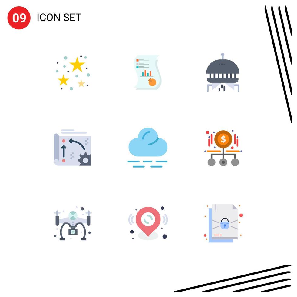 9 creatief pictogrammen modern tekens en symbolen van technologie automatisering afzet app ruimte bewerkbare vector ontwerp elementen