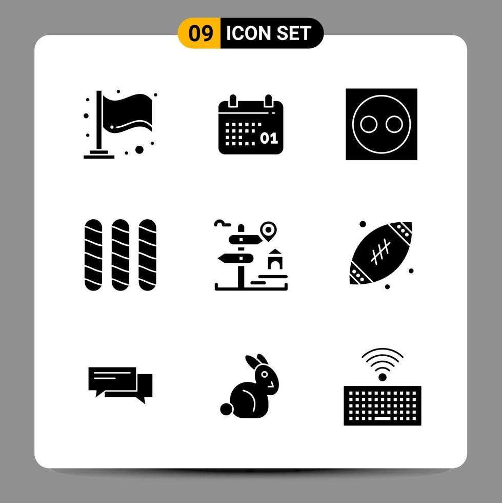 9 zwart icoon pak glyph symbolen tekens voor snel reagerend ontwerpen Aan wit achtergrond 9 pictogrammen reeks creatief zwart icoon vector achtergrond