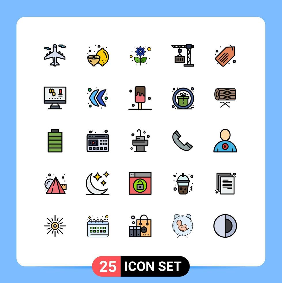 reeks van 25 modern ui pictogrammen symbolen tekens voor etiket Verzending recycling levering lading bewerkbare vector ontwerp elementen