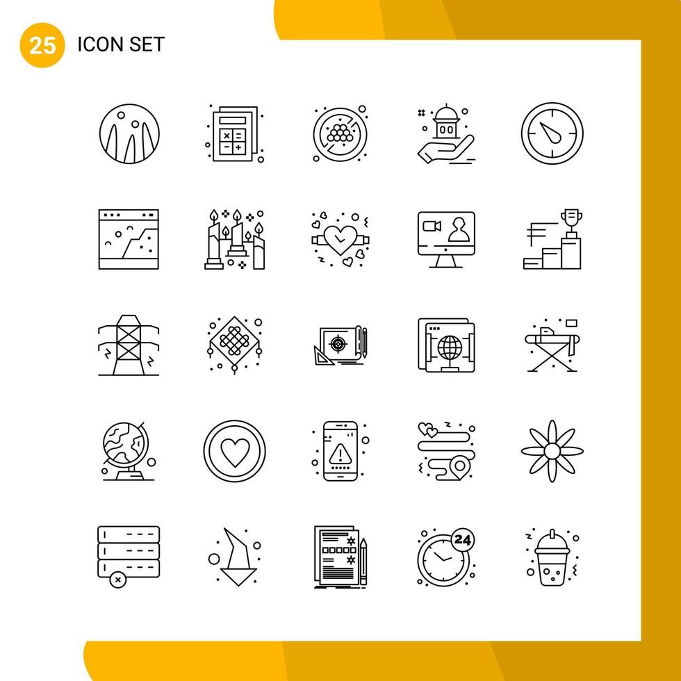 25 icoon reeks lijn stijl icoon pak schets symbolen geïsoleerd Aan wit achtergrondkleur voor snel reagerend website ontwerpen vector