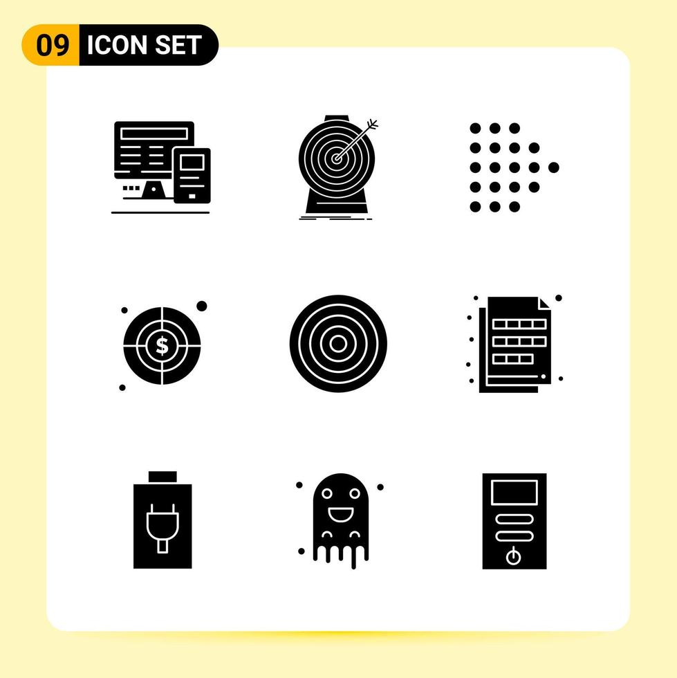 9 creatief pictogrammen voor modern website ontwerp en snel reagerend mobiel apps 9 glyph symbolen tekens Aan wit achtergrond 9 icoon pak vector