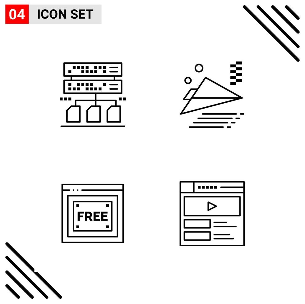 pixel perfect reeks van 4 lijn pictogrammen schets icoon reeks voor website ontwerpen en mobiel toepassingen koppel vector