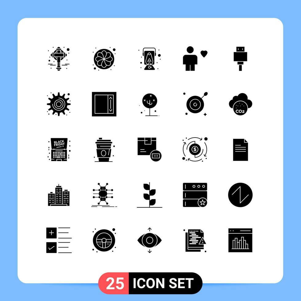 voorraad vector icoon pak van 25 lijn tekens en symbolen voor apparaten hart lamp favoriete avatar bewerkbare vector ontwerp elementen