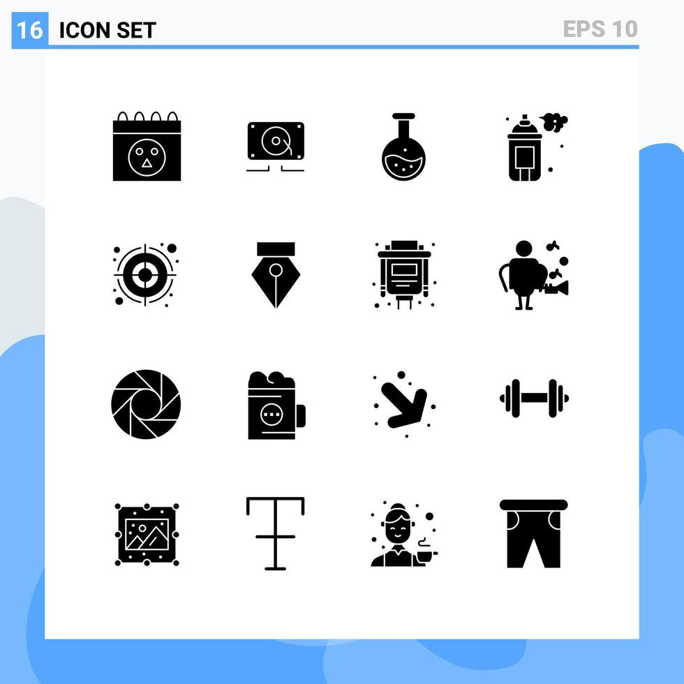 voorraad vector icoon pak van 16 lijn tekens en symbolen voor doel verf labe kunsten verstuiven bewerkbare vector ontwerp elementen