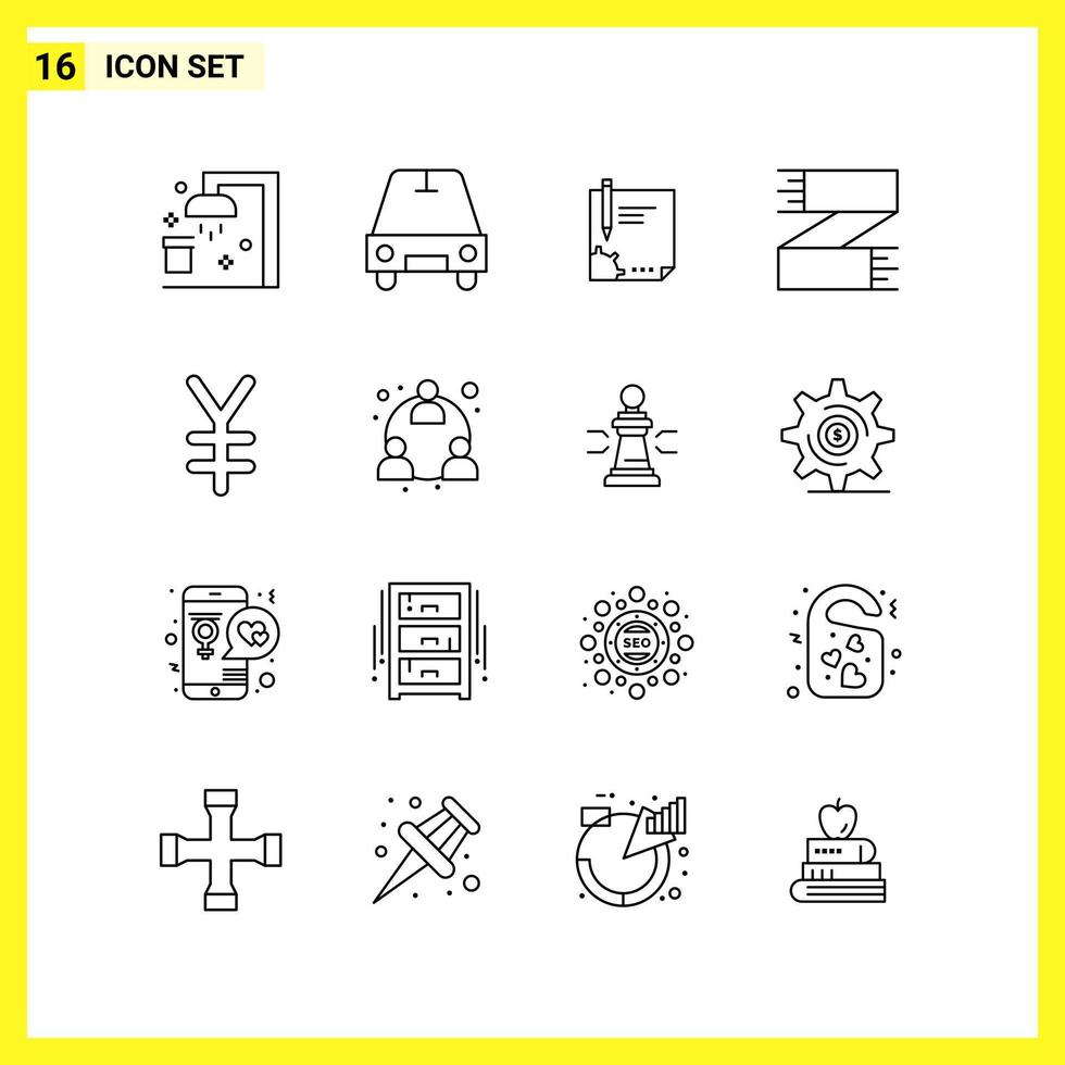 16 icoon reeks gemakkelijk lijn symbolen schets teken Aan wit achtergrond voor website ontwerp mobiel toepassingen en afdrukken media vector