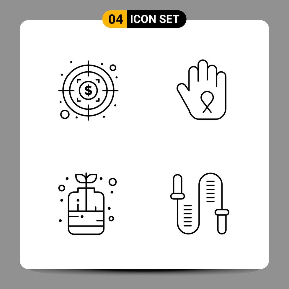 4 zwart icoon pak schets symbolen tekens voor snel reagerend ontwerpen Aan wit achtergrond 4 pictogrammen reeks vector