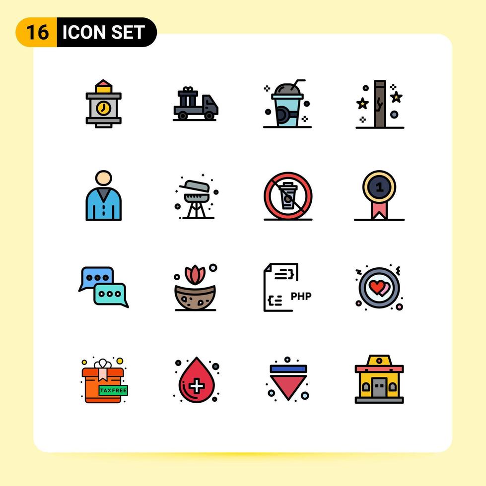 pictogram reeks van 16 gemakkelijk vlak kleur gevulde lijnen van avatar vakantie vers halloween viering bewerkbare creatief vector ontwerp elementen