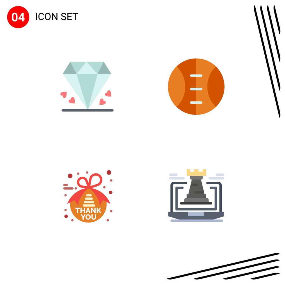 mobiel koppel vlak icoon reeks van 4 pictogrammen van diamant dankzegging moeder Notitie toren bewerkbare vector ontwerp elementen