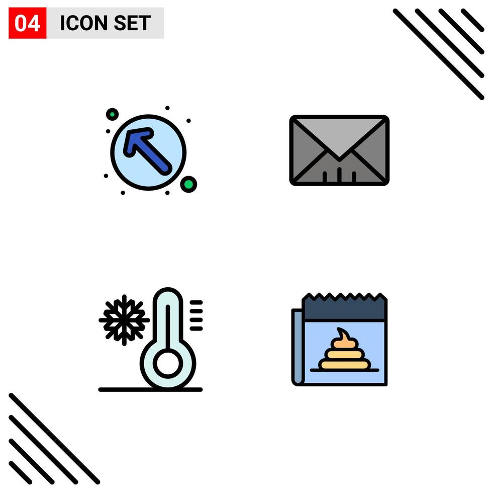 voorraad vector icoon pak van 4 lijn tekens en symbolen voor pijl sneeuw omhoog links gebruiker reclame bewerkbare vector ontwerp elementen